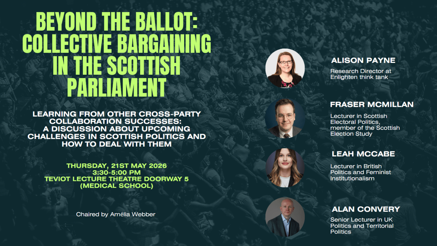 Images of the event speakers along with details of the event