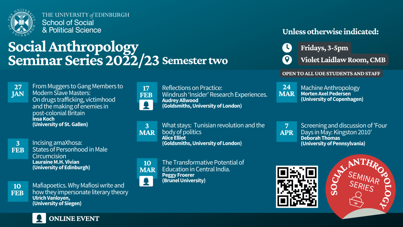 Social Anthropology Seminar Series - Semester 2