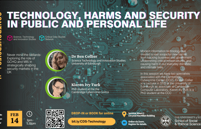 14 Feb - Technology, harms and security in public and personal life