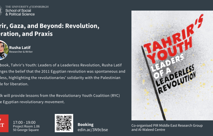 Poster of Rusha Latif's talk