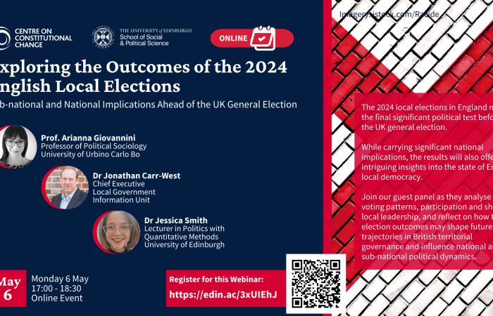 An image of the flag of England built from bricks. Titled Exploring the Outcomes of the 2024 English Local Elections, Sub-national and National Implications Ahead of the UK General Election. 
