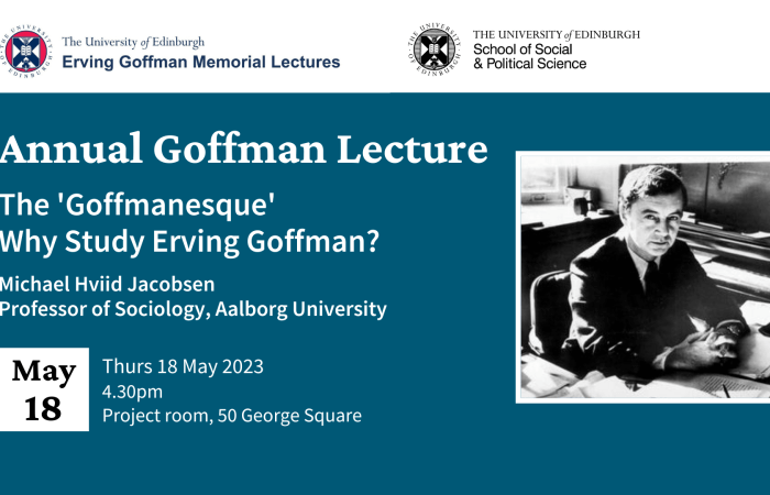 Image of Erving Goffman with the event information