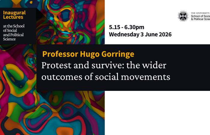 A banner for the inaugural lecture of professor Hugo Gorringe
