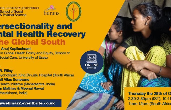 A promotional poster advertising the event which lists the title, date, time, speakers and Eventbrite link to sign up 