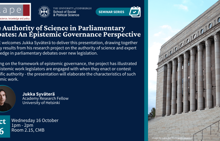 Jukka Syväterä The Authority of Science in Parliamentary Debates