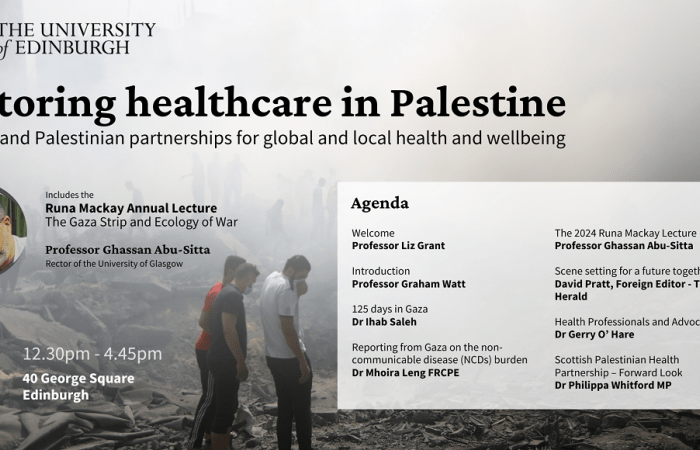 Graphic with image of the speaker and the event information