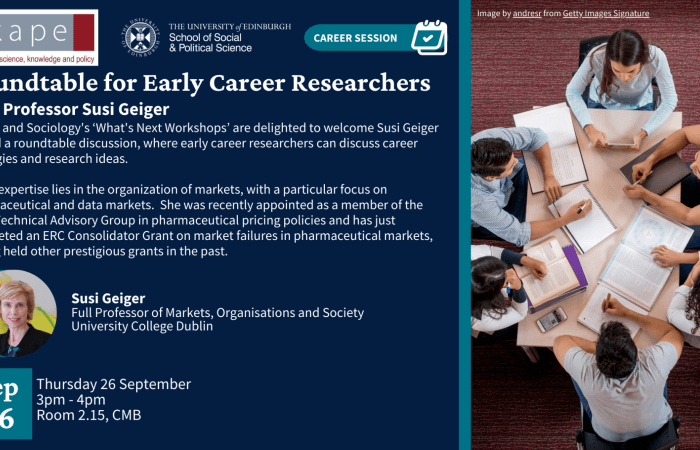 Roundtable for early career researchers with professor susi geiger