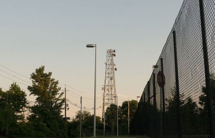 microwave towers outside one of the datacentres in which high-frequency trading takes place. Image courtesy of Bird&Renoult