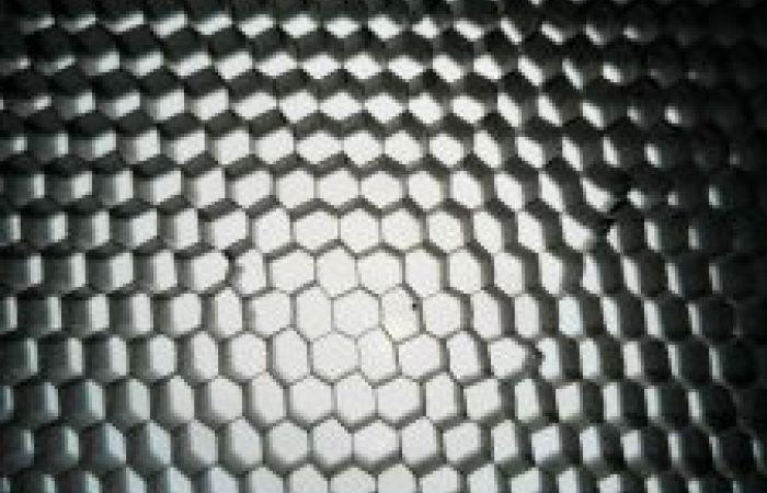 A black and white honeycomb design