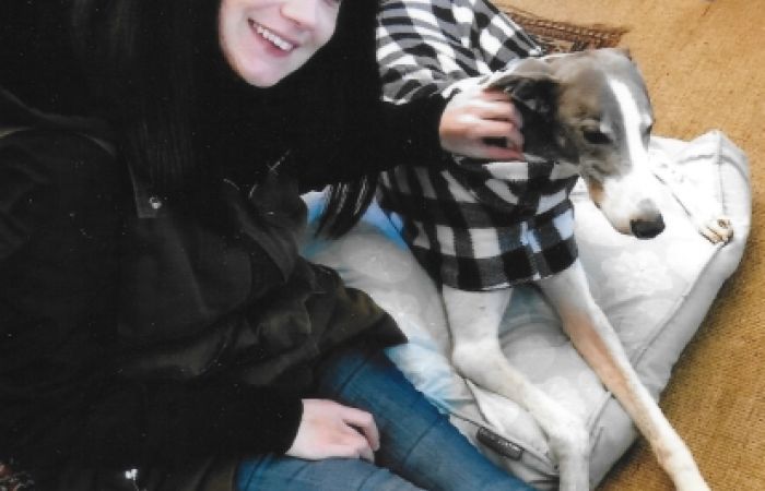 Jen with a cute dog